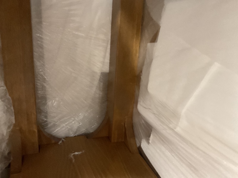 Photo 1 of *DESIGN OF TABLE MAY VARY* Meridian Furniture 269-S Cresthill Collection Mid-Century Modern Console Table with Ash Burl Wood, Natural Ash Finish, Curved Art Deco Design, 54" W x 14" D x 30" H,