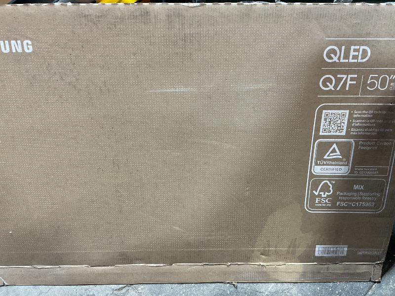 Photo 1 of ****TESTED TURNS ON AND OFF BUT DOES NOT WORK****** Samsung 50-Inch Class QLED Q7F Series Samsung Vision AI Smart TV (2025 Model, 50Q7F) Quantum HDR, Object Tracking Sound Lite, Q4 AI Gen1 Processor, 4K upscaling, Gaming Hub, Alexa Built-in
