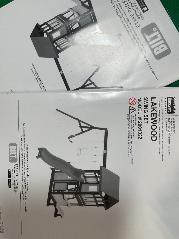 Photo 1 of ****SLIDE MISSING****Backyard Discovery Lakewood Cedar Wood Swing Set with Wave Slide, Clubhouse, Playhouse, Snack Bar Window, Picnic Area, Belt Swings, Trapeze, Full Front Door, Windows, Step Ladder, Outdoor Playset