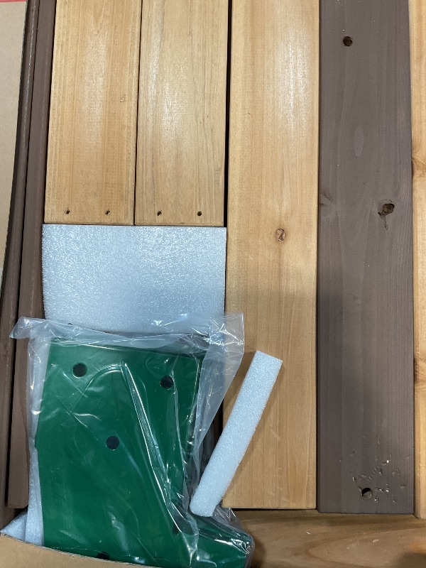 Photo 1 of ****INCOMPLETE SET 2 of 3 BOXES**** Backyard Discovery Lakewood Cedar Wood Swing Set with Wave Slide, Clubhouse, Playhouse, Snack Bar Window, Picnic Area, Belt Swings, Trapeze, Full Front Door, Windows, Step Ladder, Outdoor Playset