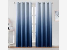 Photo 1 of **DIRTY FROM TRANSPORT/ COLOR IS BRIGHTER IN PERSON** HOMEIDEAS Navy Blue Ombre Blackout Curtains 52 X 84 Inch Length Gradient Room Darkening Thermal Insulated Energy Saving Grommet 2 Panels Window Drapes for Living Room, Bedroom
