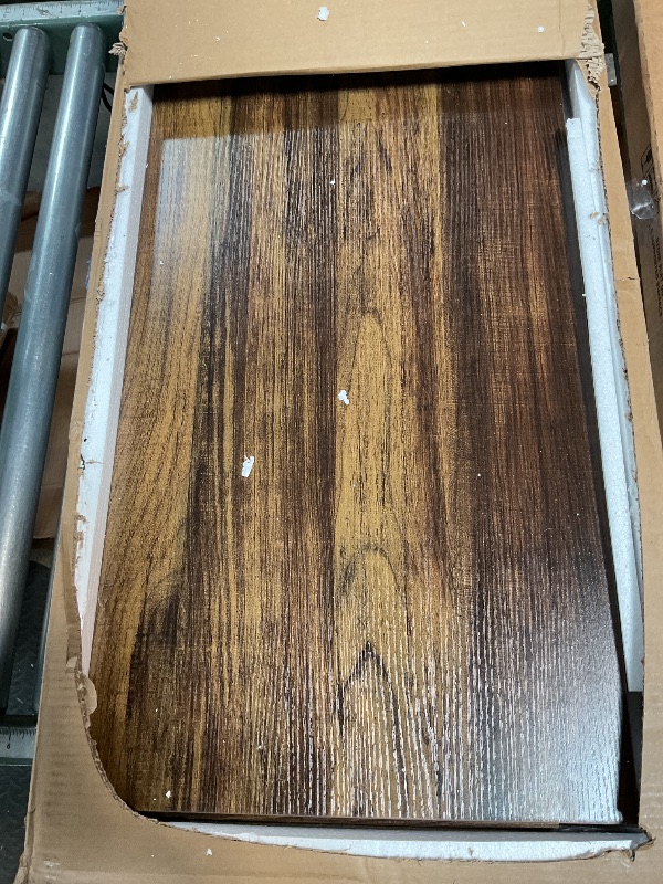 Photo 1 of **INCOMPLETE SET/MISSING PIECES** Tribesigns 71-Inch Executive Desk, L-Shaped Desk with Cabinet, Large Office Desk with Drawers and Storage Shelves, Writing Table Computer Desk for Home Office, Brown and White