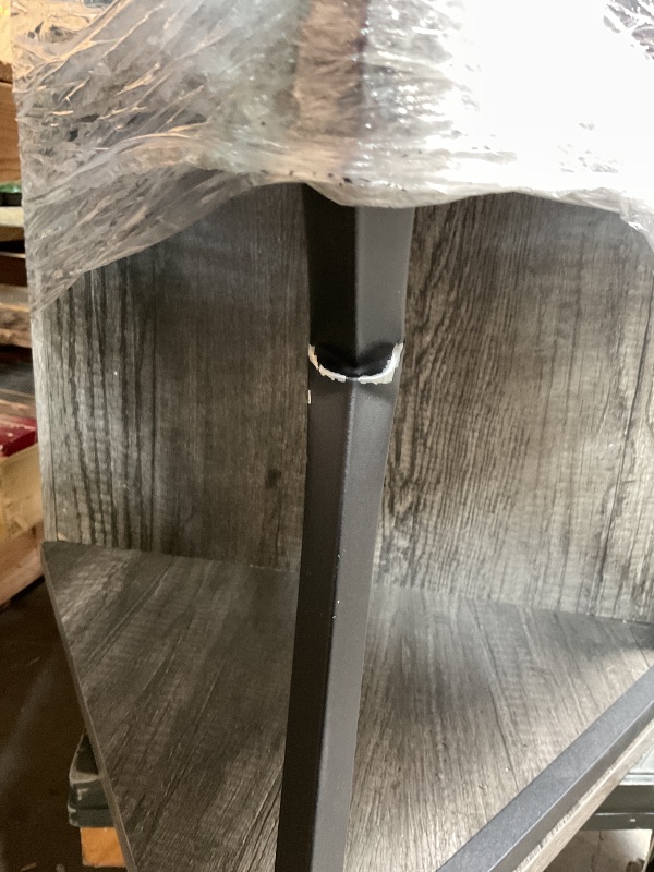 Photo 1 of ****DAMAGED LEG**** YITAHOME Corner TV Stand, Corner Entertainment Center, TV Cabinet with Power Outlet and LED Light Strip, Media Console for Living Room Bedroom, 19.7" D x 47" W x 28" H Grey. ENTERTAINMENT CENTER ONLY 