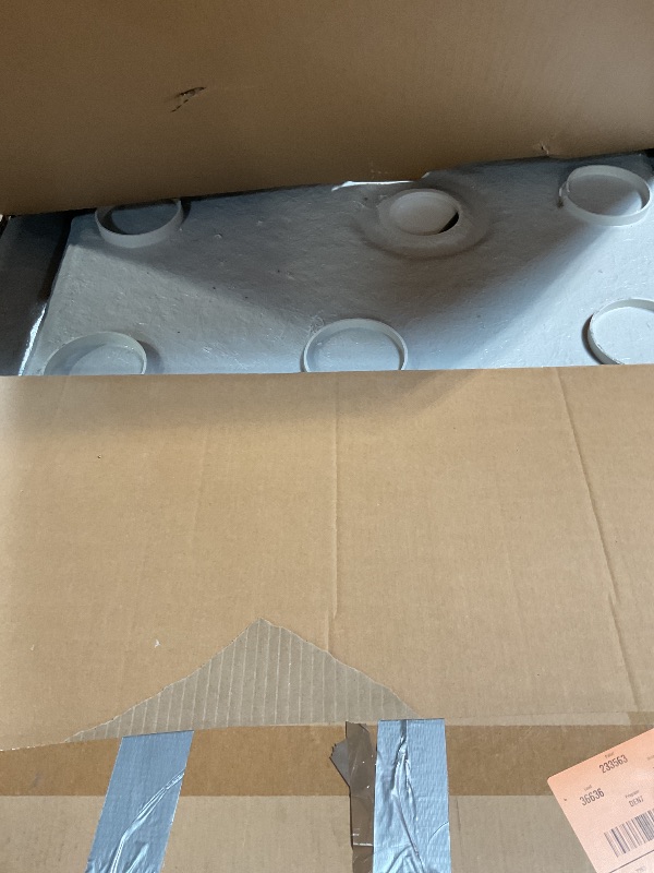 Photo 1 of *MAJOR DAMAGE* DreamLine SlimLine 42 in. D x 42 in. W x 2 3/4 in. H Center Drain Single Threshold Shower Base in White, DLT-1142420