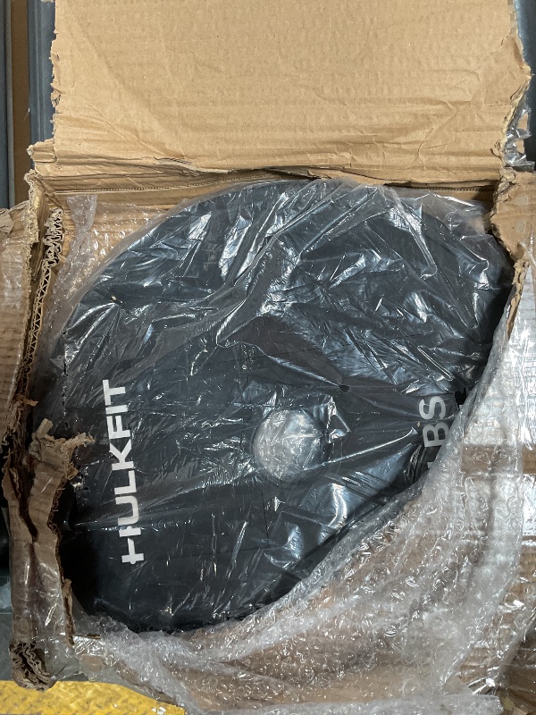 Photo 1 of *ONLY 25 LBS* Fitvids Olympic Cast Iron 2-Inch Weight Plates for Strength Training & Weightlifting, 85 Pounds Set, Multiple Packages