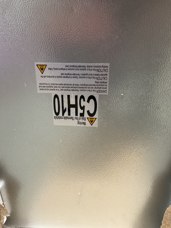 Photo 1 of **FOR PARTS/WIRING IS MESSED UP OR NO GOOD** Haier 150-Can Mini Fridge With Lock & Key, Glass Door, Automatic LED Interior Light, 4 Full-Width Glass Shelves & Adjustable Thermostat, Stainless Steel