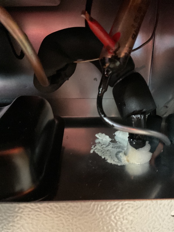 Photo 1 of **FOR PARTS/WIRING IS MESSED UP OR NO GOOD** Haier 150-Can Mini Fridge With Lock & Key, Glass Door, Automatic LED Interior Light, 4 Full-Width Glass Shelves & Adjustable Thermostat, Stainless Steel