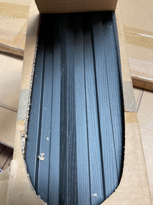 Photo 1 of Art3d Slat Wood Wall Paneling for Interior and Ceiling Decoration - Pack of 4pcs + 1pc End-Trim, Size 108 x 5.7in.- Black