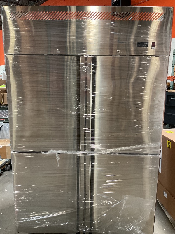 Photo 1 of 48" W 4 Door Commercial Refrigerator Upright 33°F~41°F Stainless Steel Reach-in Fan Cooling 36 Cu.ft Refrigerator for Restaurant, Bar, Shop