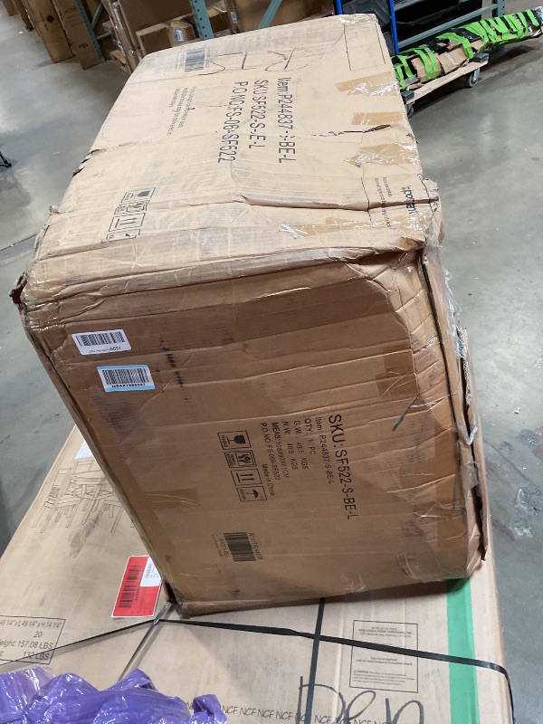 Photo 1 of **SELLING FOR PARTS AS PARTIAL SET **FAVSH Power Lift Sofa Built-in Console, Linen Fabric Upholstered Primary Living Sleeper Couch with 2 Cup Holders and Storage Box,Home Theater Seat,Beige