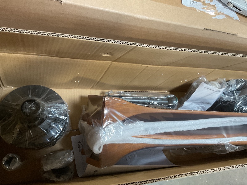 Photo 1 of 72 Inch Ceiling Fans without Lights, Wood Large Ceiling Fan no Light and Remote Control, Modern Indoor Outdoor Ceiling Fan no Light 3 Blade Propeller for Patios Farmhouse Garage High cfm, Dark Walnut