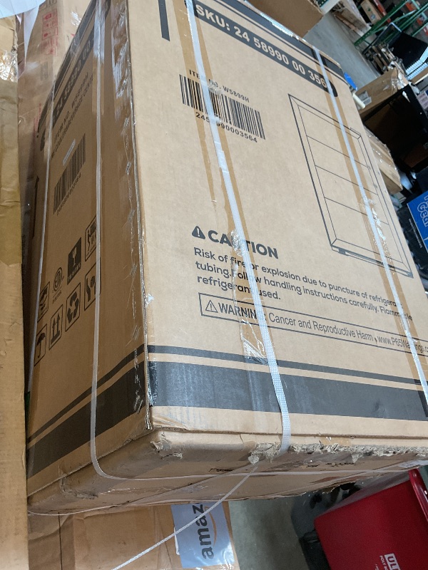 Photo 1 of **MAJOR DAMAGE. BROKEN GLASS. SELLING FOR PARTS ****COWSAR Mini Fridge Cooler, 130 Can Beverage Refrigerator with Glass Door, ETL Approved Wine Fridge with Digital Temperature Control, LED Light, Reversible Door for Home, Office, Bar - 3.2 Cu.Ft