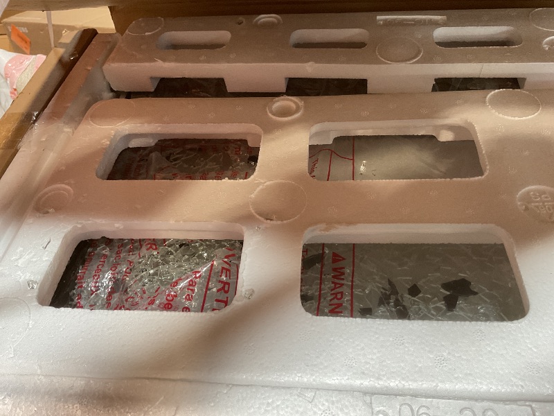 Photo 1 of **MAJOR DAMAGE. BROKEN GLASS. SELLING FOR PARTS ****COWSAR Mini Fridge Cooler, 130 Can Beverage Refrigerator with Glass Door, ETL Approved Wine Fridge with Digital Temperature Control, LED Light, Reversible Door for Home, Office, Bar - 3.2 Cu.Ft
