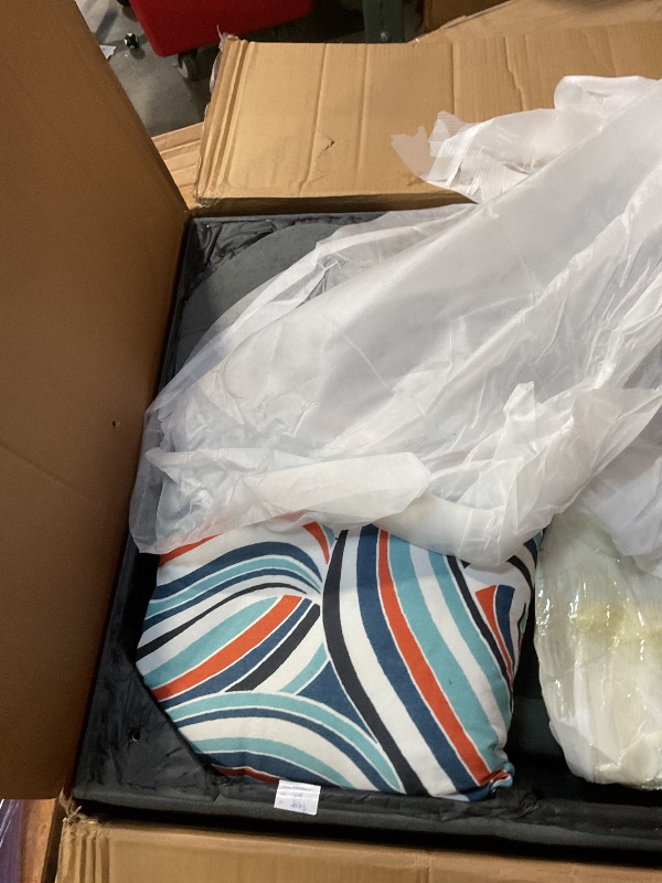 Photo 1 of **SELLING FOR PARTS AS PARTIAL SET **Osparple Sectional Couches Comfy Fluffy Fabric L Shaped Couch 3 Pieces Couches for Living Room with Storage Ottoman for Office and Small Apartment, Dark Grey