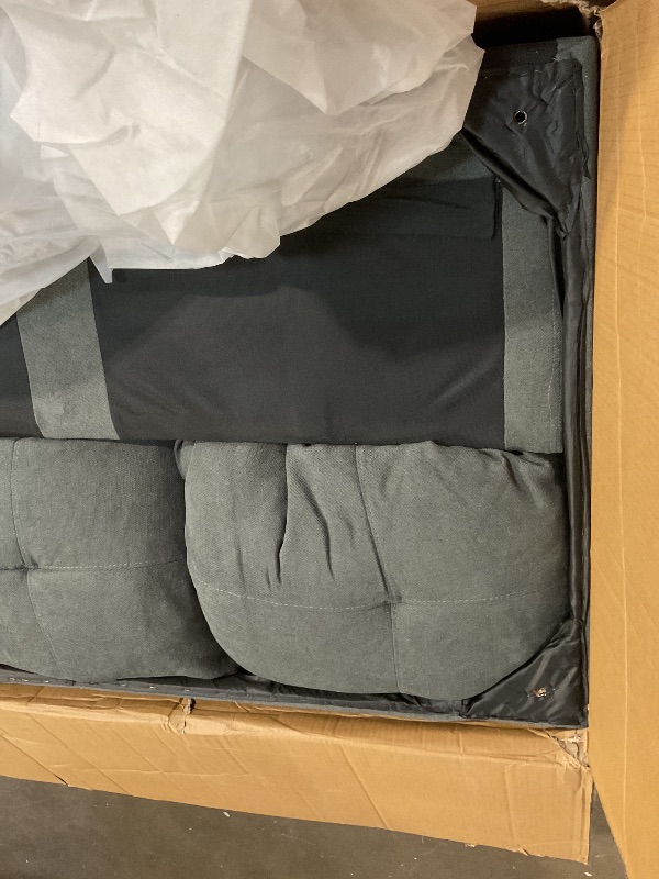 Photo 1 of **SELLING FOR PARTS AS PARTIAL SET **Osparple Sectional Couches Comfy Fluffy Fabric L Shaped Couch 3 Pieces Couches for Living Room with Storage Ottoman for Office and Small Apartment, Dark Grey