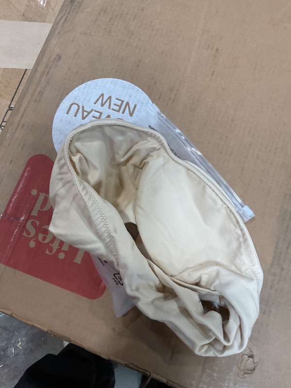 Photo 1 of ANGOOL Strapless Bras for Women Wirefree Non-Slip Tube Top Invisible Bralette Seamless Padded Bandeau Bra, Beige, M