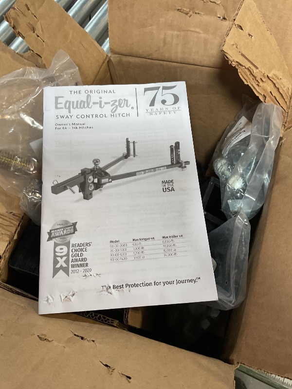 Photo 1 of Equal-i-zer 4-point Sway Control Hitch, 90-00-1000, 10,000 Lbs Trailer Weight Rating, 1,000 Lbs Tongue Weight Rating, Weight Distribution Kit Includes Standard Hitch Shank, Ball NOT Included