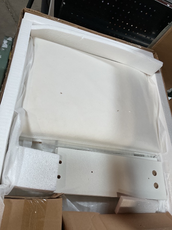 Photo 1 of Box 2/2. Missing box 1. Looks like mirror is missing. Pamapic 11 Drawers Vanity Desk with Golden Handles, Upgraded Silent Slides Vanity Mirror with Lights, 3 Lighting Modes Glass Top Makeup Vanity with Chair and Portable Mirror, Charging Station