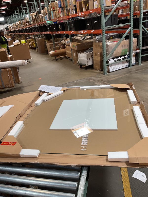 Photo 1 of Lorell Tempered Glass Chairmat, 44" Width x 50" Depth x 0.25" Thickness, Clear, 1 Each