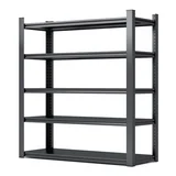 Photo 1 of 78” Heavy Duty 5-Tier Metal Shelves 2000LBS Garage Rack Adjustable Industrial Utility Shelving Black