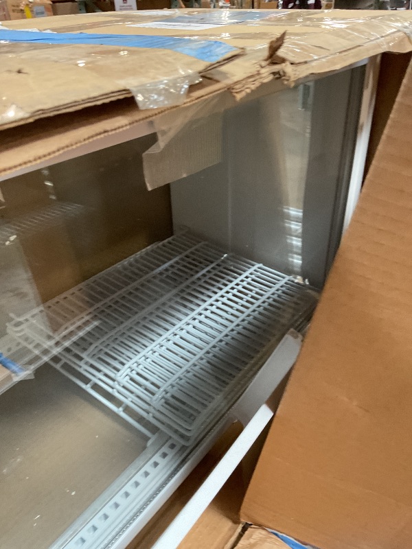 Photo 1 of **SUPPORT IS BROKEN. FOR PARTS ONLY.**
Commercial Countertop Double Glass Door Displays Chiller Showcase Cl-98