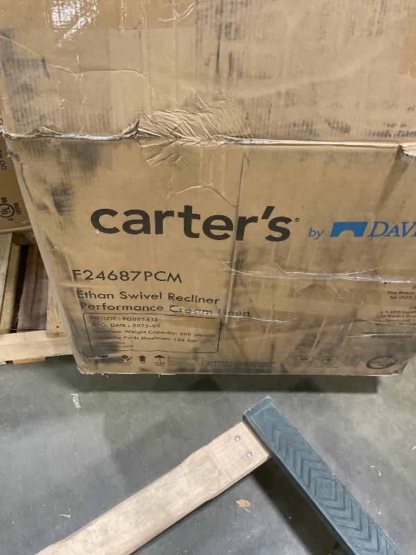 Photo 1 of Carter's by DaVinci Ethan Swivel Rocker Recliner Chair - GREENGUARD Gold, FSC & Certi-PUR US Certified - Ultra Comfy Nursery Glider Recliner - Glider Rocking Chair for Nursery & Living Room - Cream