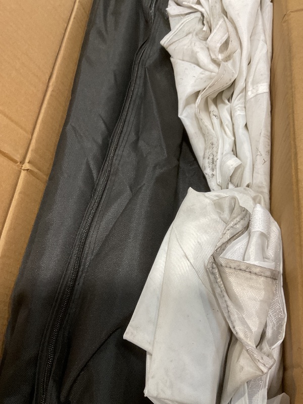 Photo 1 of **ONLY BOX 3/3. MISSING TWO BOXES. **DWVO 10x20 Pop Up Heavy Duty Canopy Tent with 6 sidewalls, Roller Bag, 4 Ropes & 12 Stakes, 4 DIY Banners & 6 Sandbags for Patio, Party, Exhibition, Commerce (White)