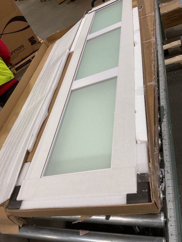Photo 1 of SMARTSTANDARD Bifold Door, for 72"x 80" Opening,Tempered Frosted Glass Closet Folding Barn Door with Hardware Kit, Water-Proof PVC Surface,Easy Install,White