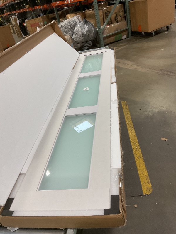 Photo 1 of SMARTSTANDARD Bifold Door, for 72"x 80" Opening,Tempered Frosted Glass Closet Folding Barn Door with Hardware Kit, Water-Proof PVC Surface,Easy Install,White
