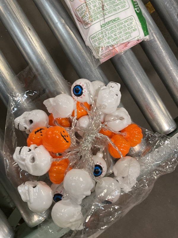 Photo 1 of **A COUPLE SHELL PIECES BROKE**Halloween Pumpkin String Lights, 16.4FT 20 LED Pumpkin Lights for Halloween Decorations, 2 Mode Battery Operated, Orange Jack-O-Lantern Fairy Lights for Fall, Party, Porch, Tree(3 color Mix B Series)