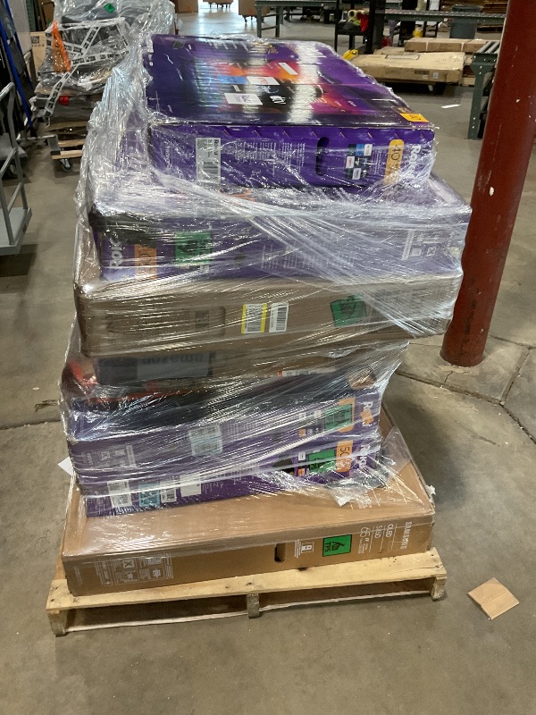 Photo 1 of **FINAL SALE/ NO RETURNS/ PALLET OF NON FUNCTIONING TVs QTY 8**