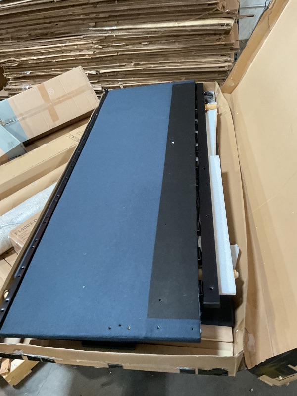 Photo 1 of DHP Franklin Mid-Century Upholstered Daybed Frame, Full, Navy Linen