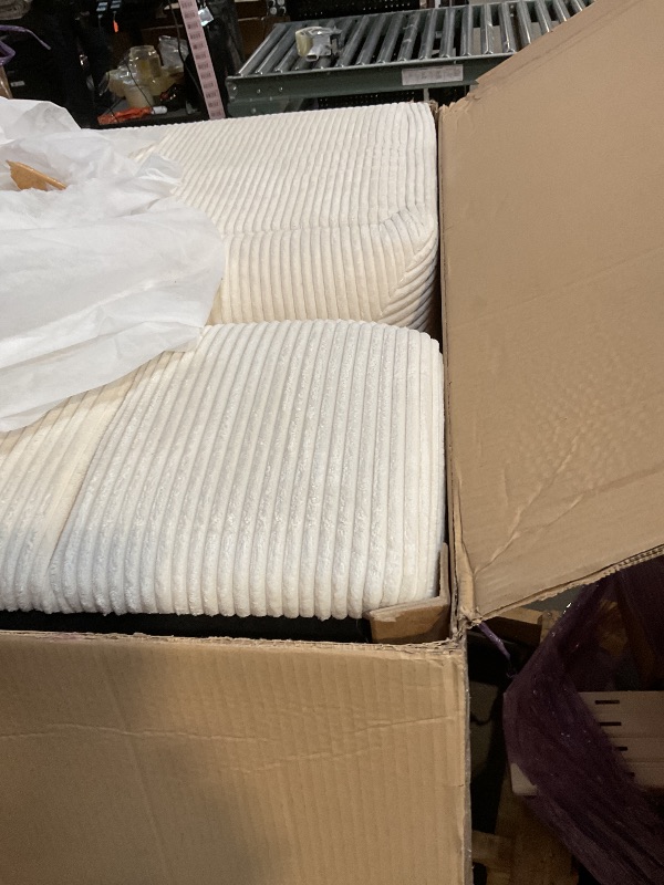 Photo 1 of **WILL NEED A TRUCK FOR PICKUO**ZNTS 103.9" Modern Couch Corduroy Fabric Comfy Sofa with Rubber Wood Legs, 4 Pillows for Living Room, WF309991AAA