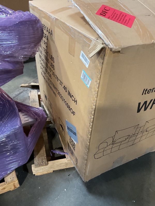 Photo 1 of **WILL NEED A TRUCK FOR PICKUO**ZNTS 103.9" Modern Couch Corduroy Fabric Comfy Sofa with Rubber Wood Legs, 4 Pillows for Living Room, WF309991AAA