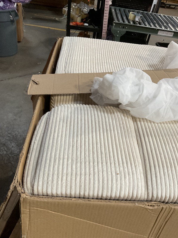 Photo 1 of **WILL NEED A TRUCK FOR PICKUO**ZNTS 103.9" Modern Couch Corduroy Fabric Comfy Sofa with Rubber Wood Legs, 4 Pillows for Living Room, WF309991AAA