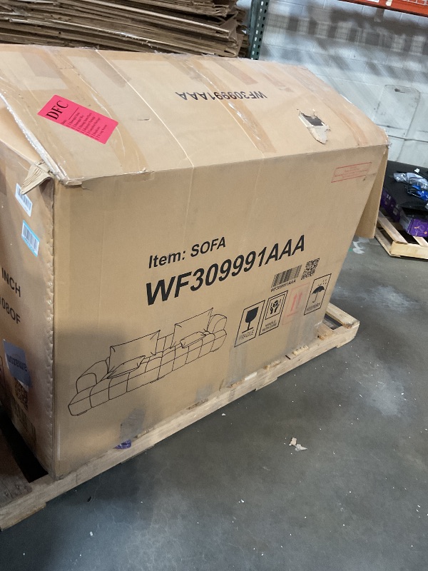 Photo 1 of **WILL NEED A TRUCK FOR PICKUO**ZNTS 103.9" Modern Couch Corduroy Fabric Comfy Sofa with Rubber Wood Legs, 4 Pillows for Living Room, WF309991AAA