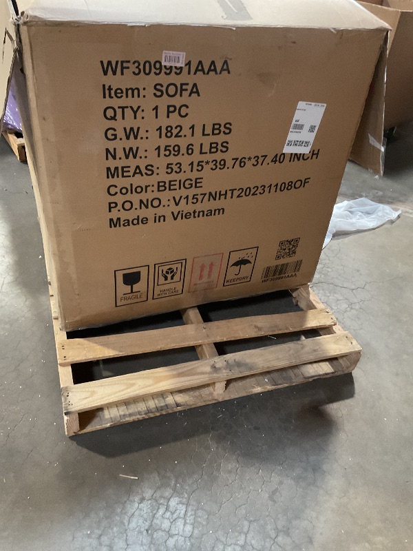 Photo 1 of **WILL NEED A TRUCK FOR PICKUO**ZNTS 103.9" Modern Couch Corduroy Fabric Comfy Sofa with Rubber Wood Legs, 4 Pillows for Living Room, WF309991AAA