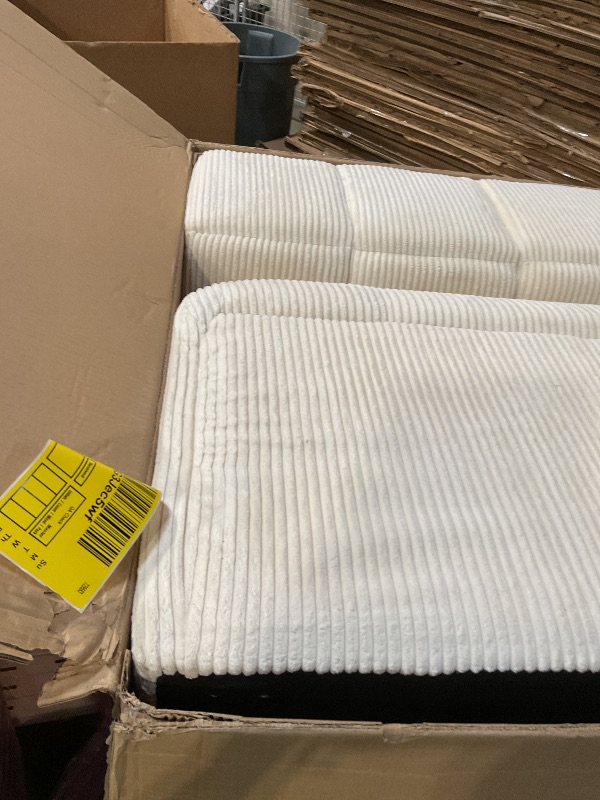 Photo 1 of **WILL NEED A TRUCK FOR PICKUO**ZNTS 103.9" Modern Couch Corduroy Fabric Comfy Sofa with Rubber Wood Legs, 4 Pillows for Living Room, WF309991AAA