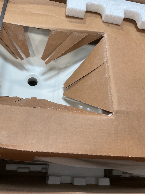 Photo 1 of 61" Double-Sink Bathroom Vanity With 6 Drawers and White Sink Top
59.66 inches
Vanity Depth	21.61 inches
Vanity Height	34.45 inches
Vanity Width With Top	61 inches
Vanity Depth With Top	22 inches
Vanity Height With Top	35.7

Will need a truck for pickup