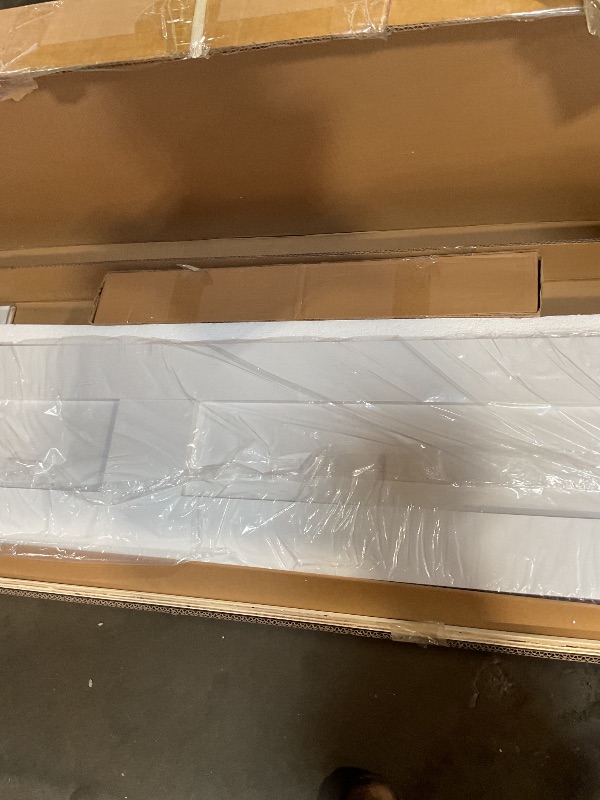 Photo 1 of 48" x 84" Bifold Sliding Barn Door, K Shaped Panel with Sliding Hardware Kit Set, Finished Closet Door Slab, 4.66FT Track for 4 Doors, MDF, White