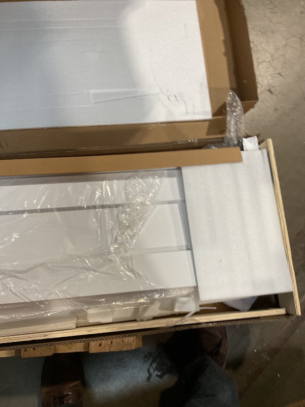 Photo 1 of 48" x 84" Bifold Sliding Barn Door, K Shaped Panel with Sliding Hardware Kit Set, Finished Closet Door Slab, 4.66FT Track for 4 Doors, MDF, White