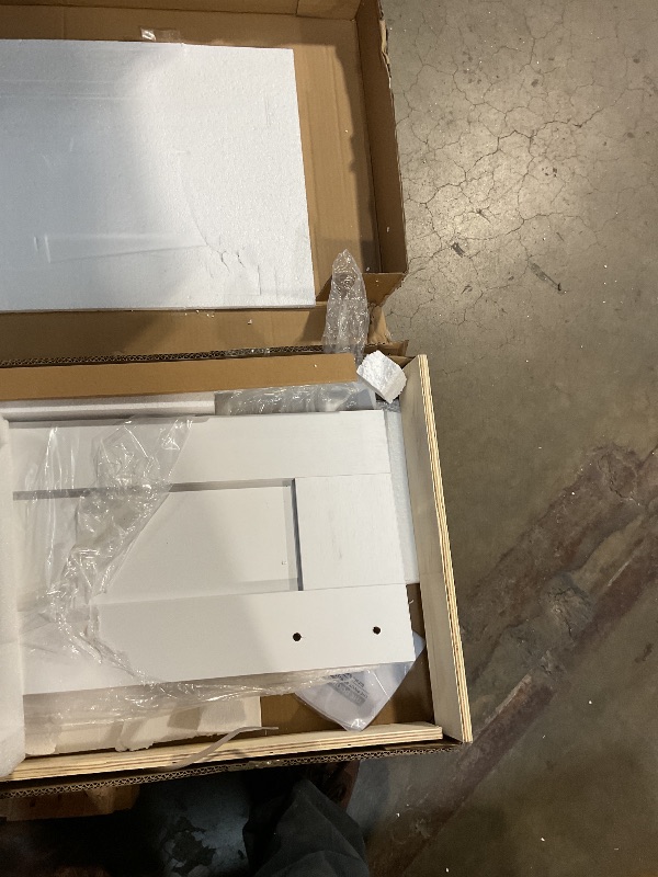 Photo 1 of 48" x 84" Bifold Sliding Barn Door, K Shaped Panel with Sliding Hardware Kit Set, Finished Closet Door Slab, 4.66FT Track for 4 Doors, MDF, White