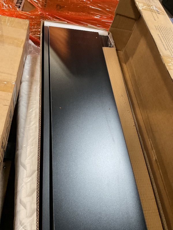 Photo 1 of Queen Loft Bed with Wardrobe and Storage Cubes, Queen Size Loft Bed with Desk and Storage Shelf, Metal Loft Bed with Guardrail, Queen Size Loft Bed for Adults, Teens, Kids(Black Queen)