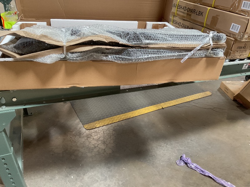 Photo 1 of **9 BOXES WILL NEED A TRUCK TO PICKUP. **Pallet Oakland Living Modern Ornate Outdoor Mesh Aluminum 84-in Large Black Rectangular Patio Dining Set with Two Lazy Susans and Eight Chairs