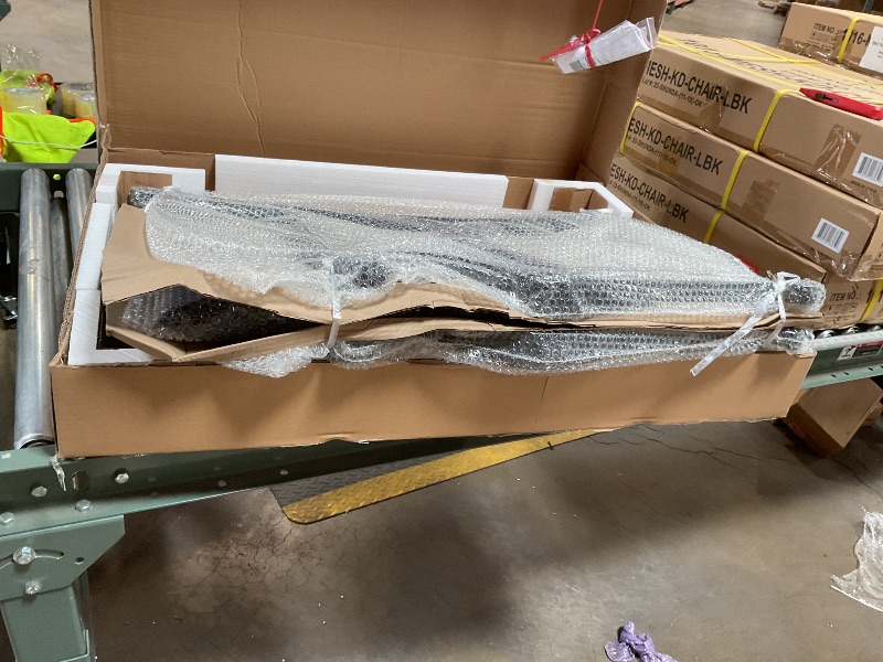 Photo 1 of **9 BOXES WILL NEED A TRUCK TO PICKUP. **Pallet Oakland Living Modern Ornate Outdoor Mesh Aluminum 84-in Large Black Rectangular Patio Dining Set with Two Lazy Susans and Eight Chairs