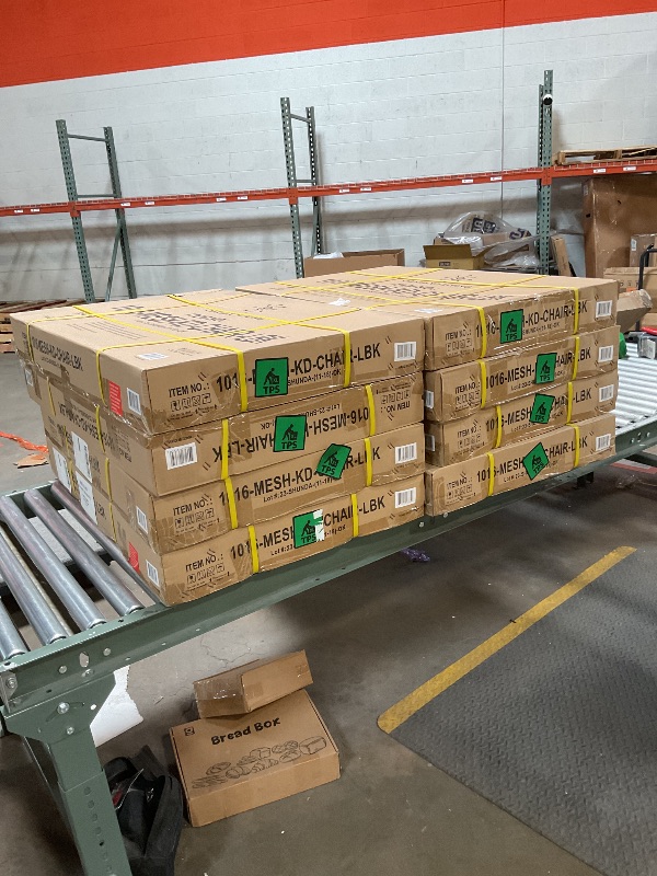Photo 1 of **9 BOXES WILL NEED A TRUCK TO PICKUP. **Pallet Oakland Living Modern Ornate Outdoor Mesh Aluminum 84-in Large Black Rectangular Patio Dining Set with Two Lazy Susans and Eight Chairs