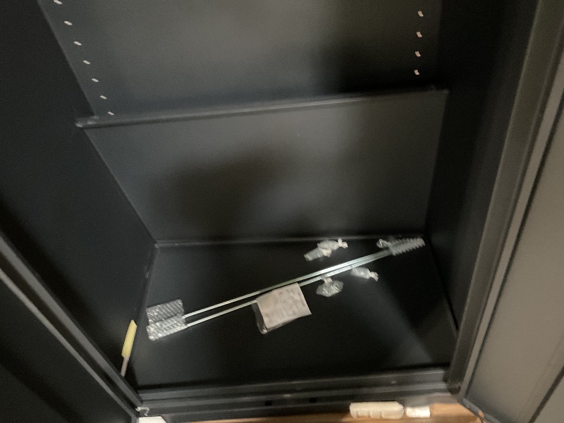 Photo 1 of **WILL NEED A TRUCK FOR PICKUP**Sandusky CA41362472-09 Classic Series Metal Storage Cabinet with Adjustable Shelves, Locking Handle, 24" D x 36" W x 72" H, Black