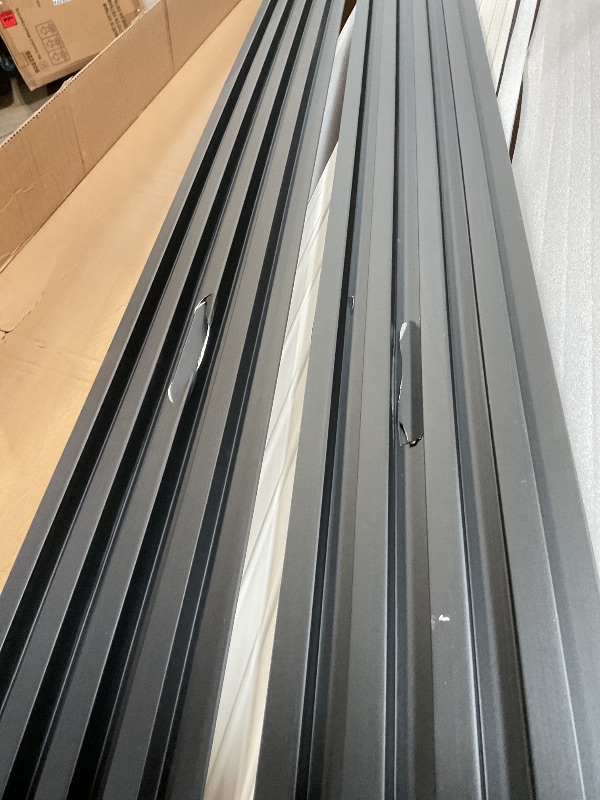 Photo 1 of **3 DAMAGED PANELS**WPC Slat Wall Paneling, Modern Accent 3D Wall Panels, 8-Piece 94.5" x 6.6" TV Wall Panel, Bedroom, Living Room, Matte Black