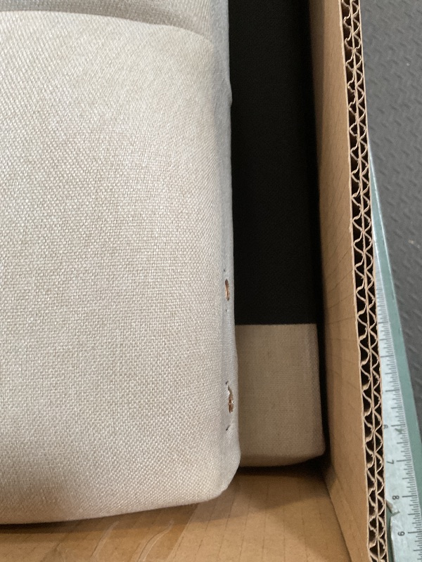 Photo 1 of *ONLY BOX 1 OF 2* Ball & Cast Queen Size Modern Channel Tufted Bed Frame, Comfy Chenille Upholstered Platform Bed, Cloud Soft Padded Grounded Floor Bed with Wood Slat Support, No Box Spring Needed, Beige