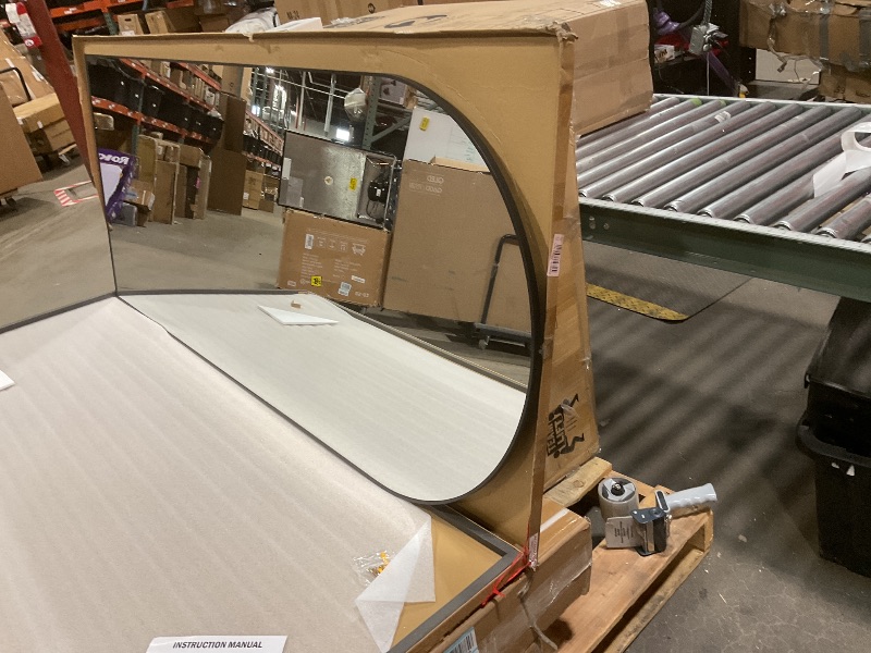 Photo 1 of 30 in. W x 71 in. H Arched Classic Black Aluminum Alloy Framed Oversized Full Length Mirror Floor Mirror